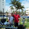 At the Miami Beach Olympic Triathlon - roughly a 1 mile swim, 25 mile bike, and 6 mile run